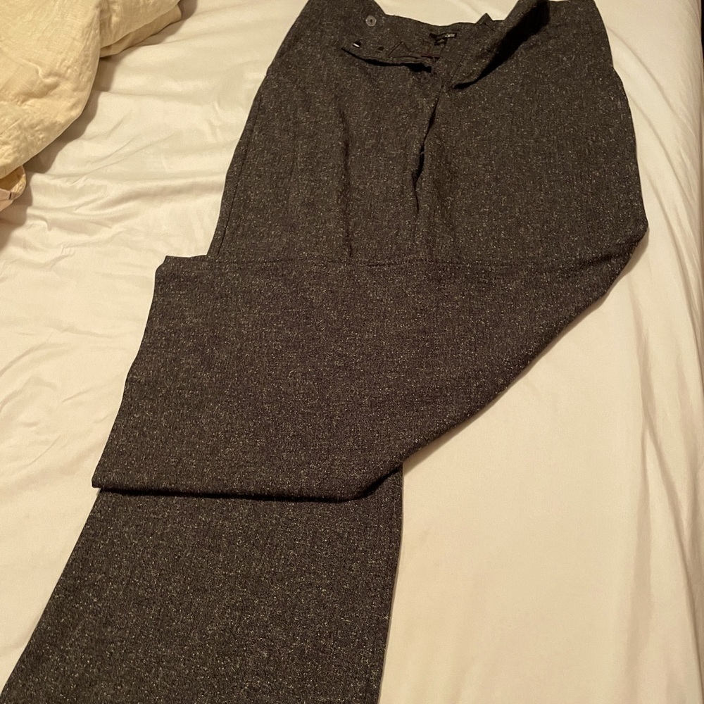 East 5th brown black slacks.